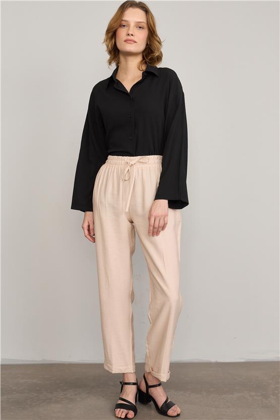 Fithit 7391 Bayan Bol Paça Tencel Pantolon Vizon