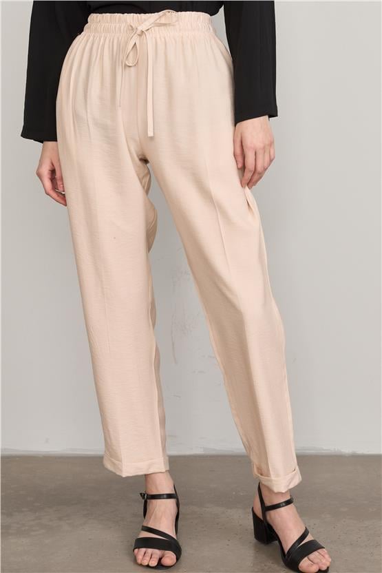 Fithit 7391 Bayan Bol Paça Tencel Pantolon Vizon