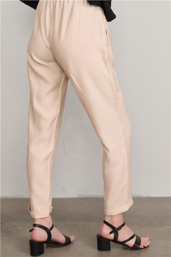 Fithit 7391 Bayan Bol Paça Tencel Pantolon Vizon