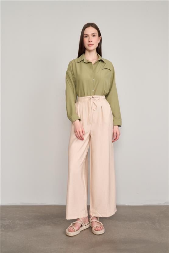 Fithit 7392 Bayan Bol Paça Tencel Pantolon Vizon