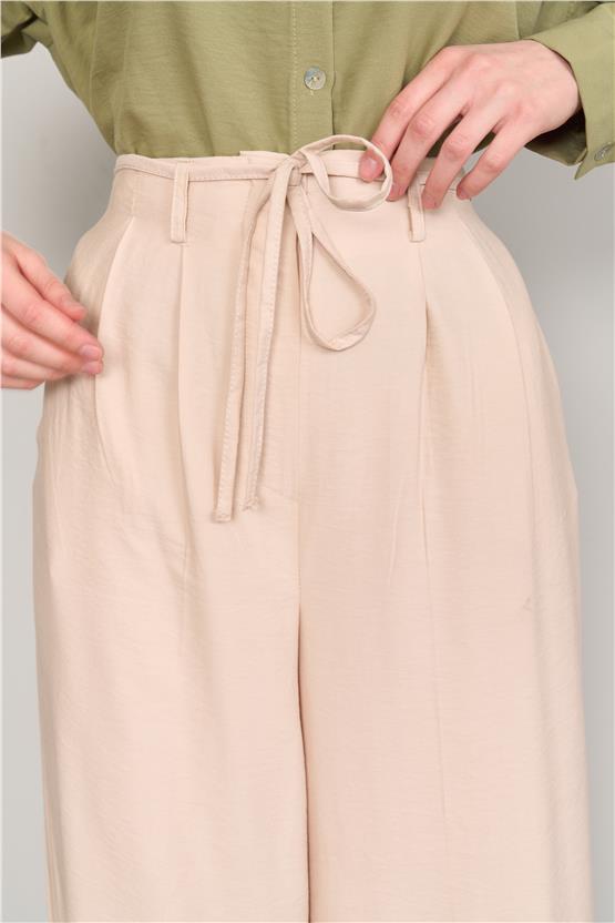 Fithit 7392 Bayan Bol Paça Tencel Pantolon Vizon