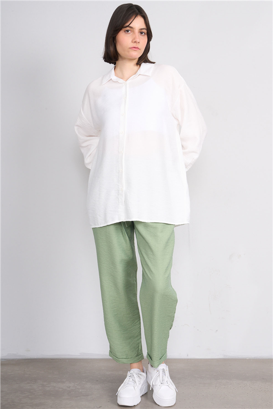 Fithit 7502 Bayan Rossi Dar Double Paça Pantolon Açık Haki