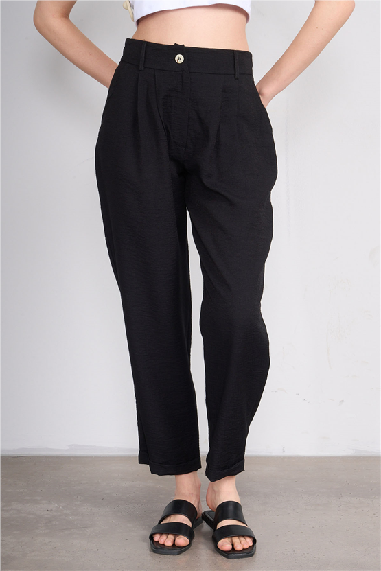 Fithit 7502 Bayan Rossi Dar Double Paça Pantolon Siyah