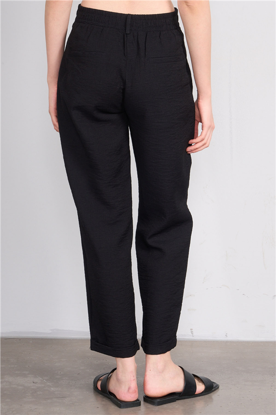 Fithit 7502 Bayan Rossi Dar Double Paça Pantolon Siyah