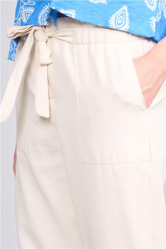 Fithit 7593 Bayan Boru Paça Gabardin Pantolon Natural