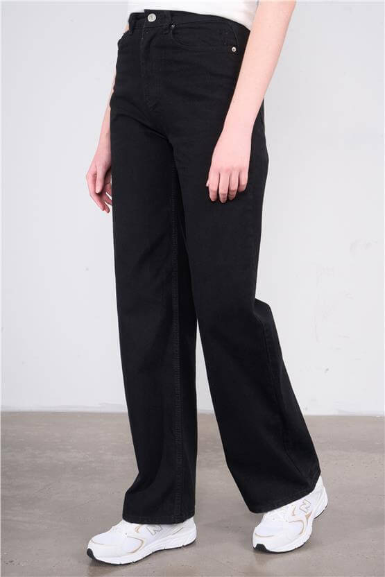 Fithit 7810 Bayan Jean Maria Wide Leg Pantolon Siyah