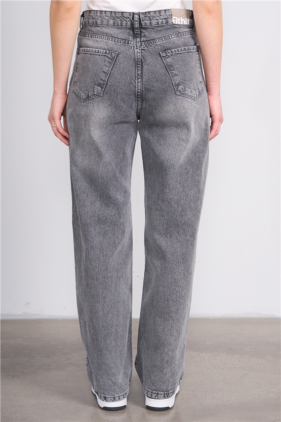 Fithit 7810 Bayan Jean Maria Wide Leg Pantolon Kar Gri