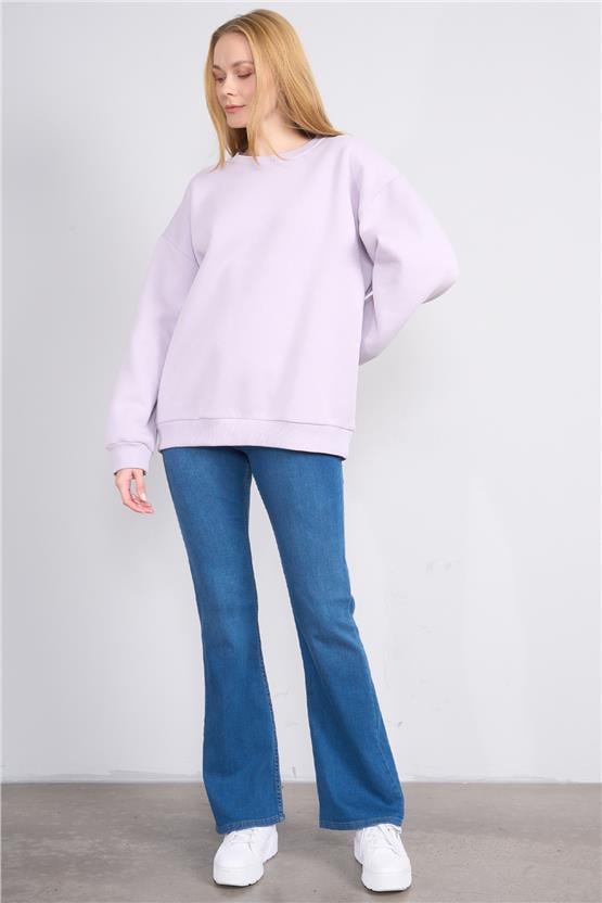 Fithit 7811 Bayan Jean İspanyol Paça Pantolon Mavi