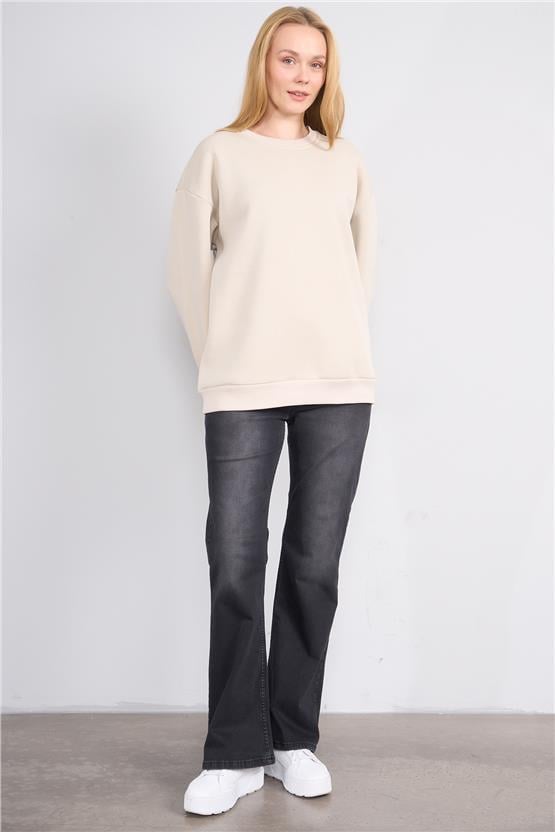 Fithit 7811 Bayan Jean İspanyol Paça Pantolon Füme