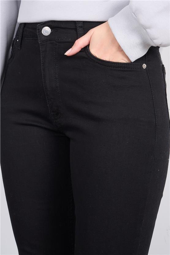 Fithit 7811 Bayan Jean İspanyol Paça Pantolon Siyah