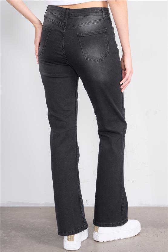 Fithit 7811 Bayan Jean İspanyol Paça Pantolon Füme