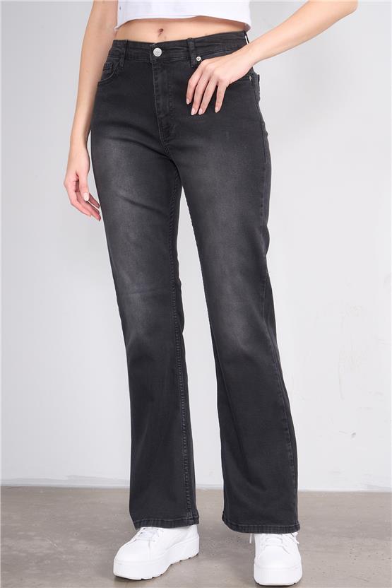 Fithit 7811 Bayan Jean İspanyol Paça Pantolon Füme