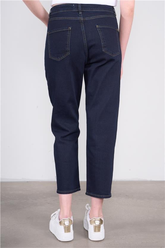 Fithit 7812 Bayan Molie Mom Jean Pantolon Koyu Mavi