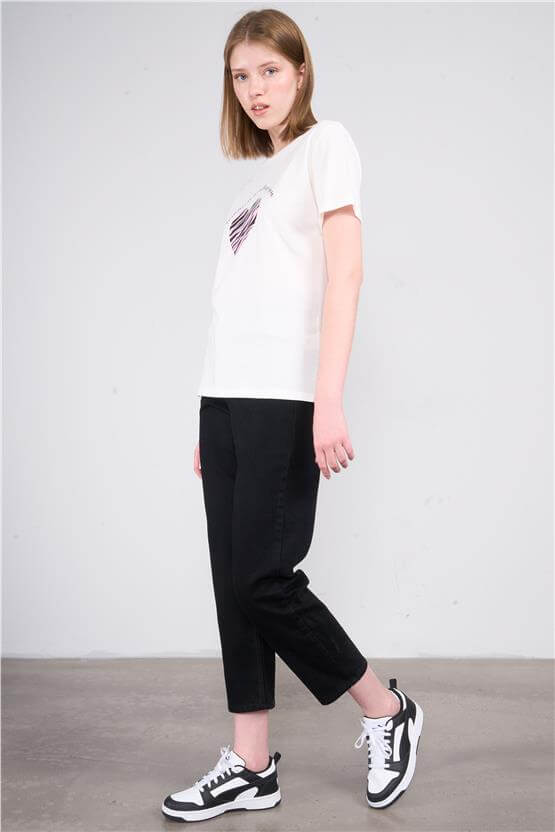 Fithit 7812 Bayan Molie Mom Jean Pantolon Siyah