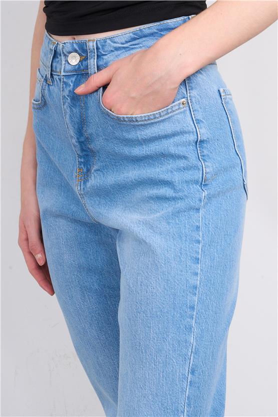 Fithit 7812 Bayan Molie Mom Jean Pantolon Orta Mavi