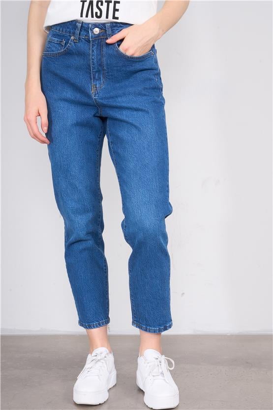Fithit 7812 Bayan Molie Mom Jean Pantolon İndigo