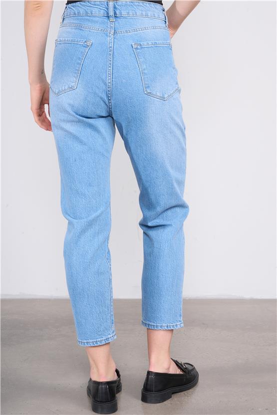 Fithit 7812 Bayan Molie Mom Jean Pantolon Orta Mavi