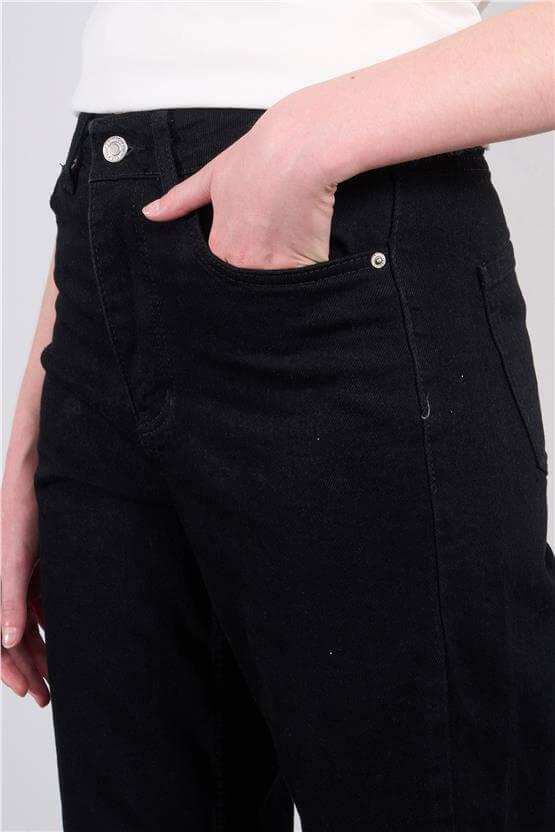 Fithit 7812 Bayan Molie Mom Jean Pantolon Siyah