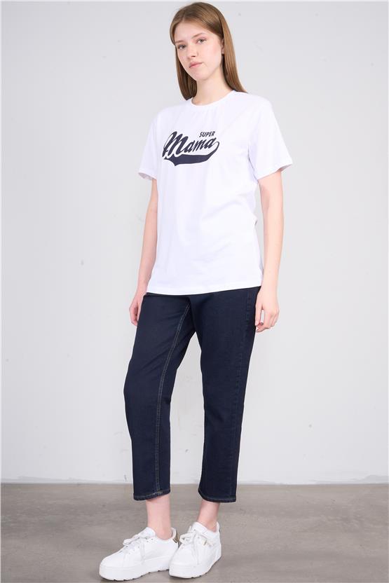 Fithit 7812 Bayan Molie Mom Jean Pantolon Koyu Mavi