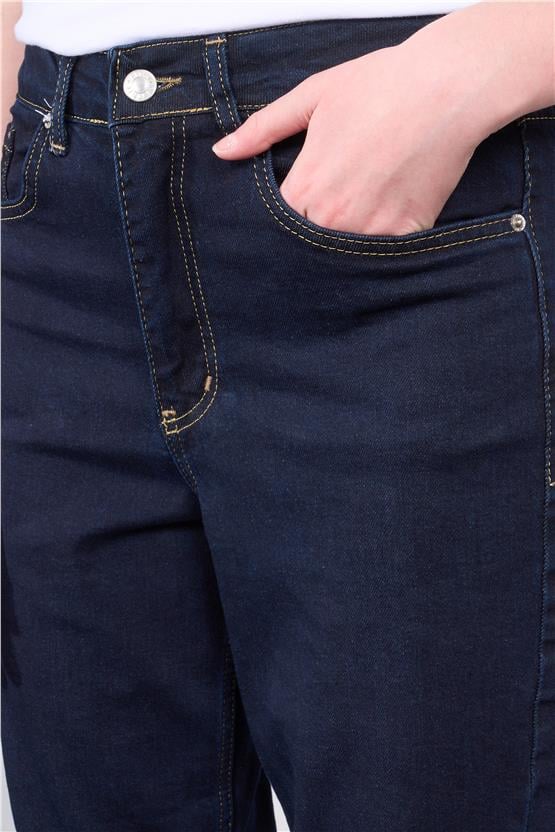 Fithit 7812 Bayan Molie Mom Jean Pantolon Koyu Mavi