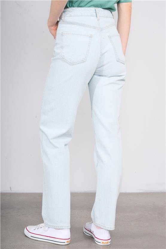 Fithit 7813 Bayan Kelly Straight Jean Pantolon Buz Mavi