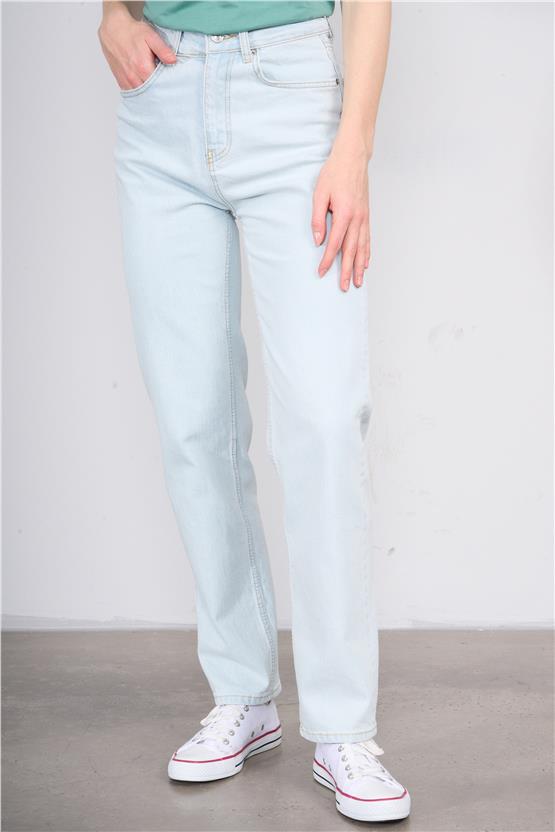 Fithit 7813 Bayan Kelly Straight Jean Pantolon Buz Mavi