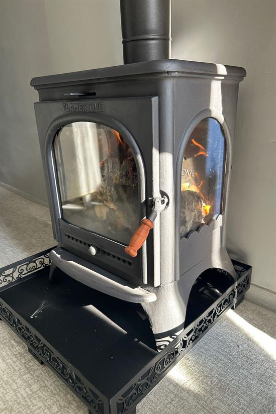 FLAME STOVE Modena Lüx Döküm, Camlı Döküm Soba Şömine (022)