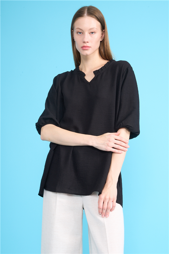 Gölbaşı Y26 O6683 001 Siyah Kadın Bluz 44-50