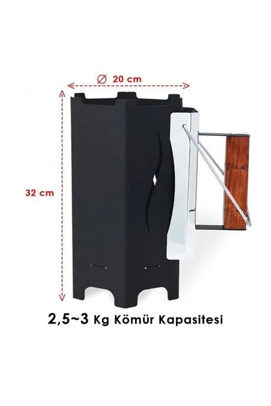Grillmate Kömür Tutuşturma Bacası (32 cm Yükseklik, 20 cm Çap)