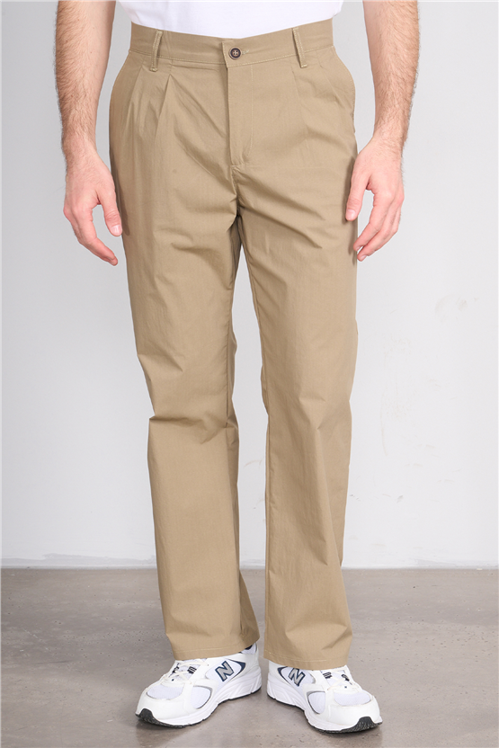 Gülener Y26 207 Bej Erkek Micro Pileli Pantolon S-Xl
