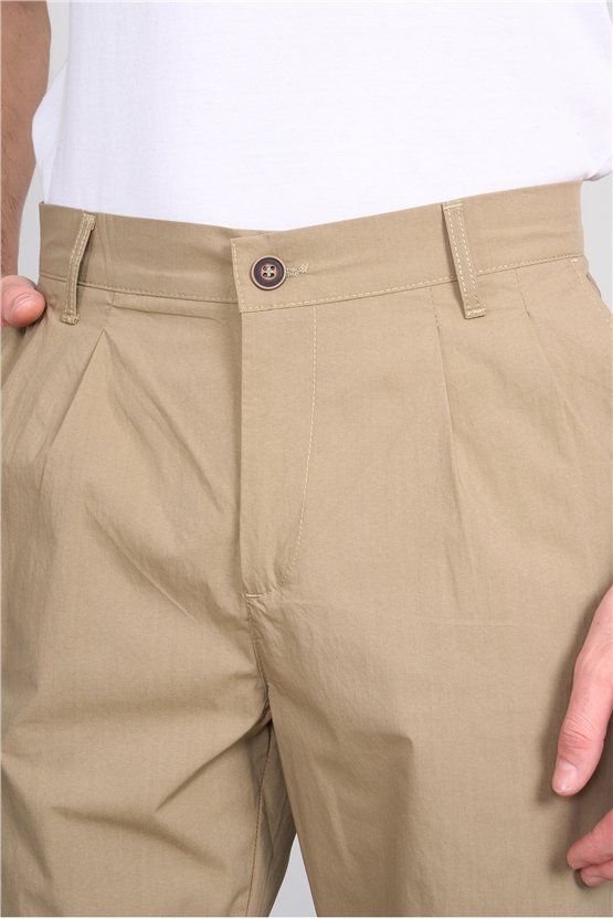 Gülener Y26 207 Bej Erkek Micro Pileli Pantolon S-Xl