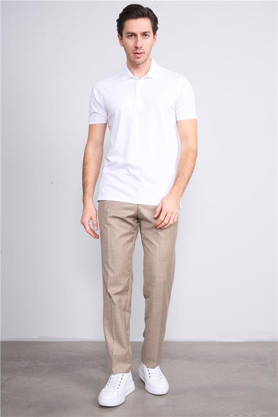 Halifaks Beyaz Erkek 12625 Düğmelı Polo Yaka Kısa Kol Etek Recme T-Shirt
