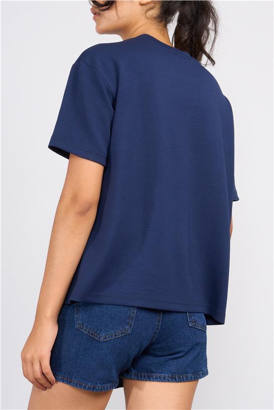 Helly MB-5620 Lacivert Kadın Kısa Kollu T-Shirt
