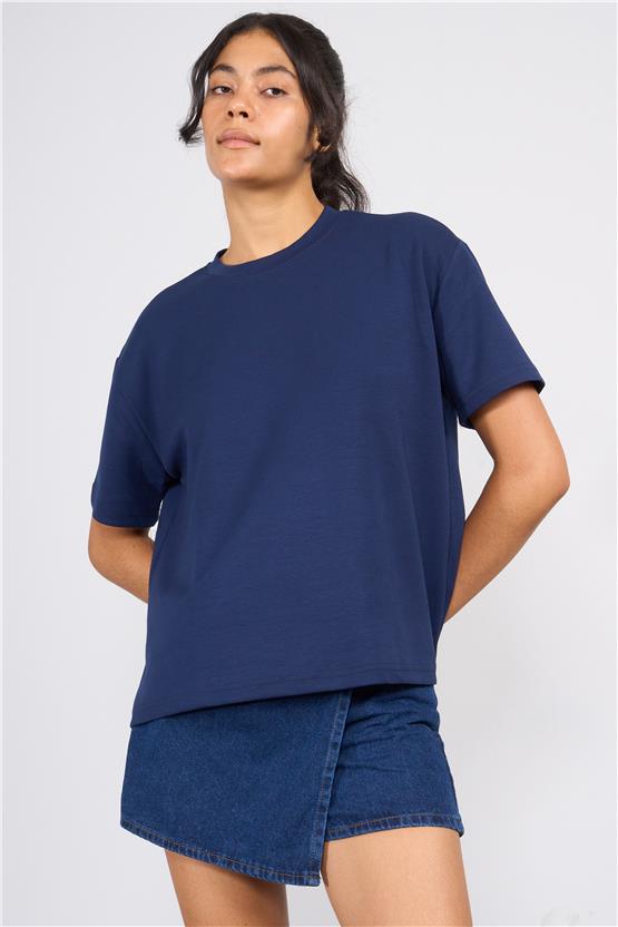 Helly MB-5620 Lacivert Kadın Kısa Kollu T-Shirt