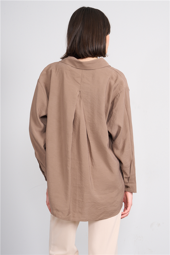 Helly Mg-6977 Kahve Kadın Gomlek S-Xl