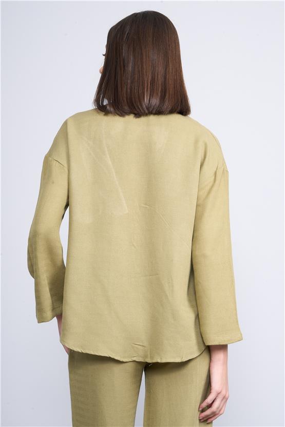 Helly Y25 Mt-5791 Hakı Kadın Bagcıklı Alt Ust İkili Takım