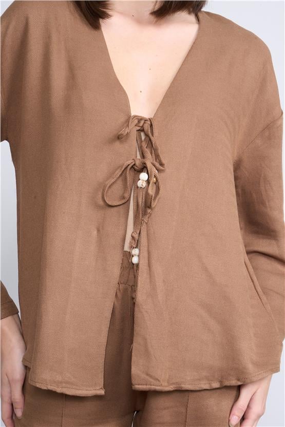 Helly Y25 Mt-5791 Kahverengi Kadın Bagcıklı Alt Ust İkili Takım