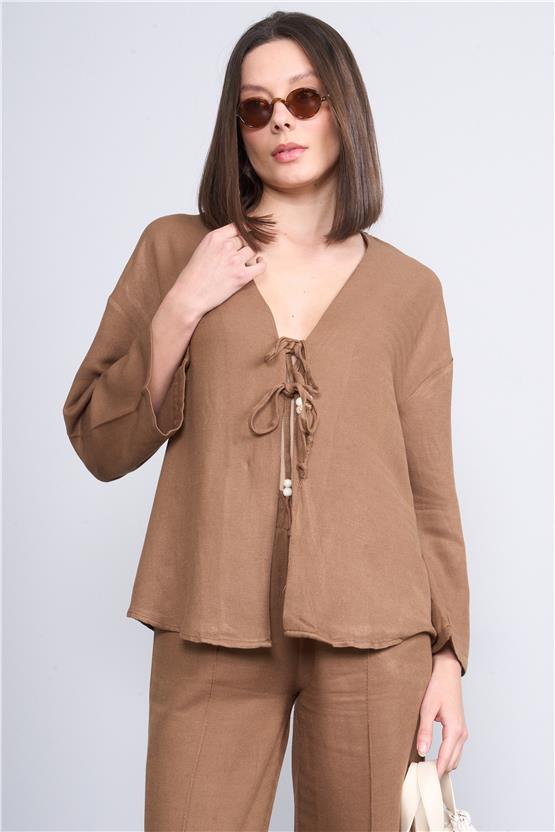 Helly Y25 Mt-5791 Kahverengi Kadın Bagcıklı Alt Ust İkili Takım