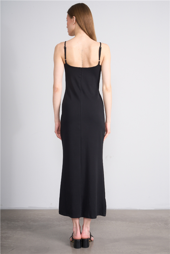 Helly Y26 Me-8346 Siyah Kadın Askılı Elbise S-Xl