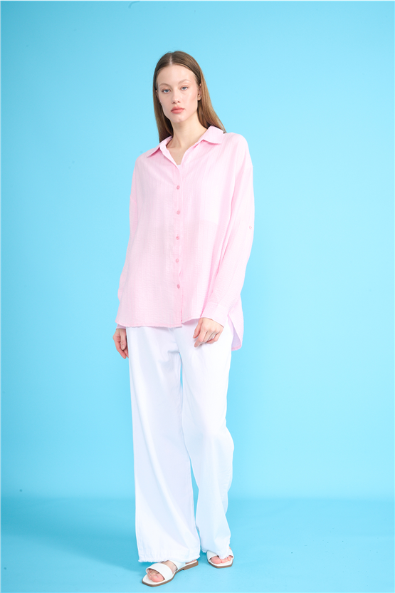 Hisset Gt1134 Pembe Kadın Salas Gömlek 38-44