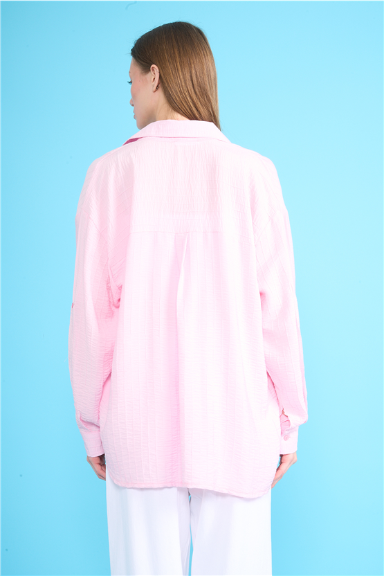 Hisset Gt1134 Pembe Kadın Salas Gömlek 38-44