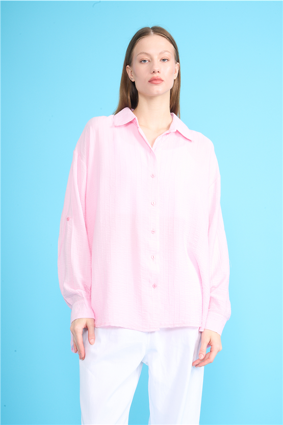 Hisset Gt1134 Pembe Kadın Salas Gömlek 38-44