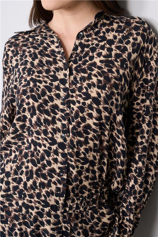 Hisset T52508 Vizon Kadın Leopar Viskon Takım