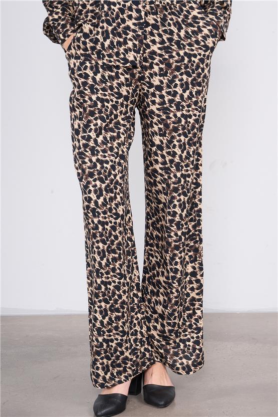 Hisset T52508 Vizon Kadın Leopar Viskon Takım