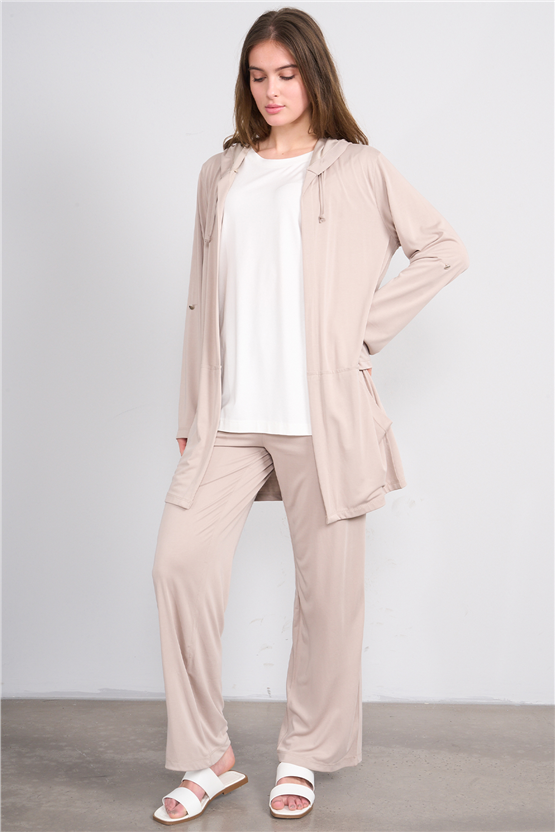 Hisset Y26 Tk2505 Bej Kadın Modal Uclu Takım 38-44