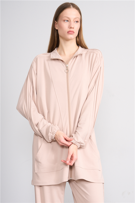 Hisset Y26 Tk2541 Bej Kadın Melisa Pantolonlu İkili Takım 38-44