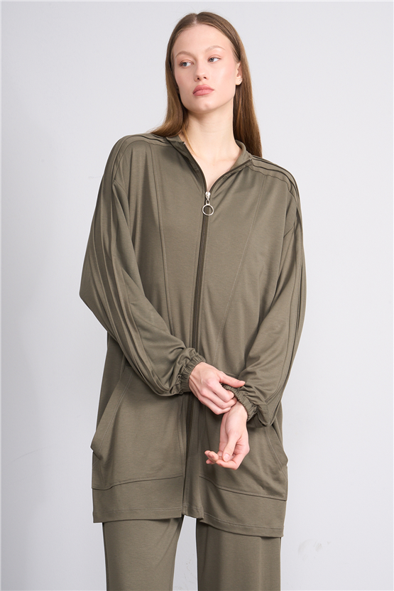 Hisset Y26 Tk2541 Haki Kadın Melisa Pantolonlu İkili Takım 38-44