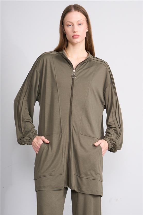 Hisset Y26 Tk2541 Haki Kadın Melisa Pantolonlu İkili Takım 38-44