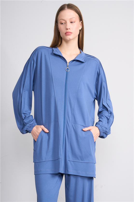 Hisset Y26 Tk2541 İndigo Kadın Melisa Pantolonlu İkili Takım 38-44