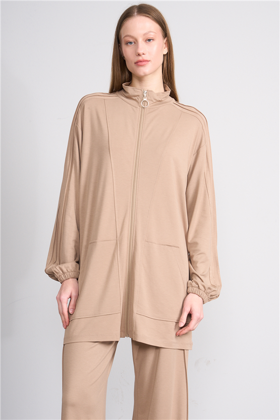 Hisset Y26 Tk2541 Vizon Kadın Melisa Pantolonlu İkili Takım 38-44